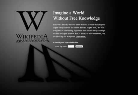 ウィキペディア英語版が24時間停止、GoogleやWordPress.com、有名ブログも黒塗り抗議 【増田(@maskin)真樹】