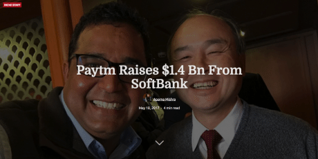 ソフトバンク、インド決済最大手Paytmに1550億円出資