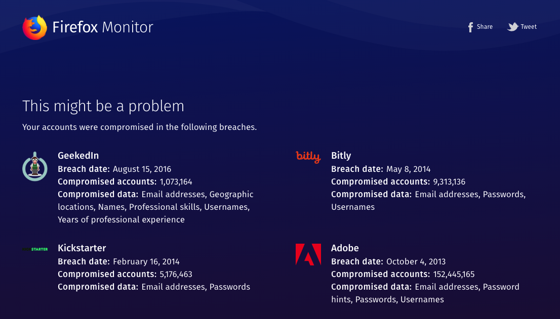 あなたのメアドとパスワードがどこから流出したかがわかるツール Firefox Monitor が怖い Techwave テックウェーブ